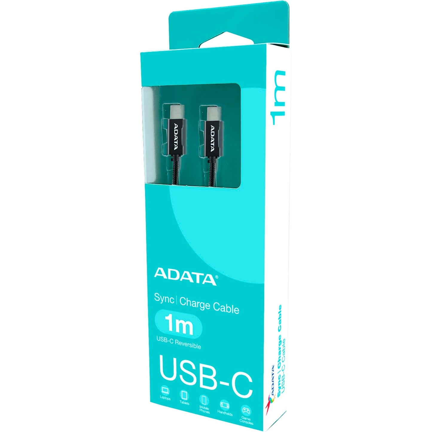 ADATA USB 2.0 Kabel, USB-C Stecker > USB-C Stecker (schwarz, 1 Meter, PD 3.0, QC 3.0, Laden mit bis zu 100 Watt)