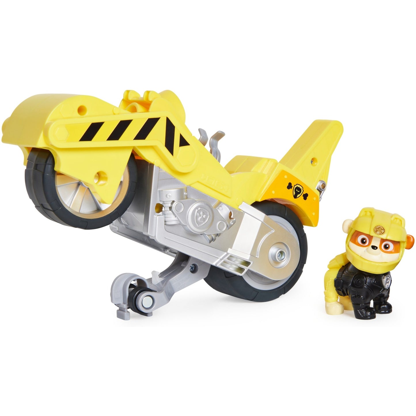 Spinmaster Paw Patrol Moto Pups Rubbles Motorrad (gelb, mit Spielfigur)