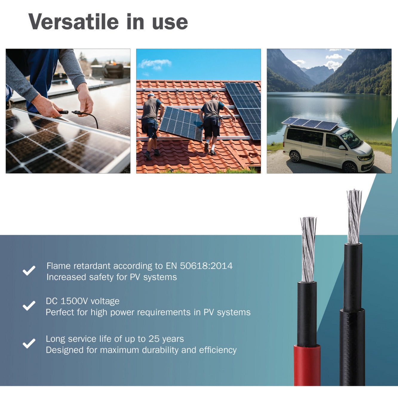 Solarkabel Verlängerung  4mm² PV 1.500Volt