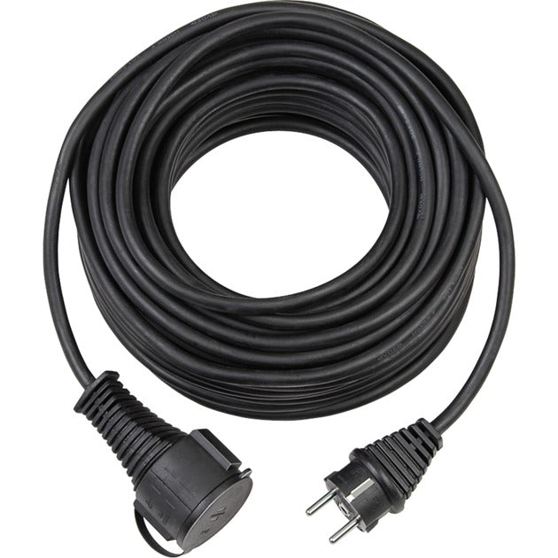 Brennenstuhl Gummi-Verlängerungskabel IP44, für aussen (schwarz, 5 Meter)