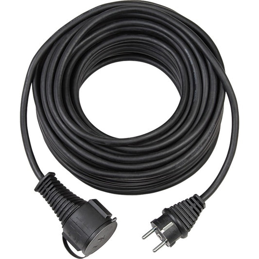 Brennenstuhl Gummi-Verlängerungskabel IP44, für aussen (schwarz, 10 Meter)