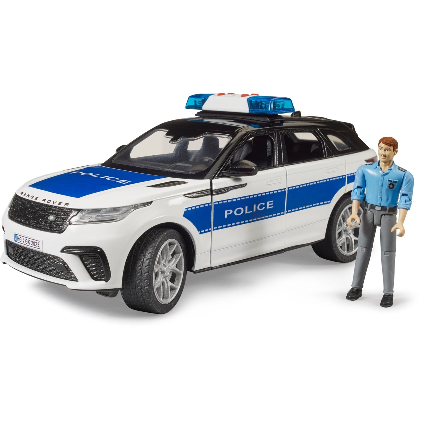 BRUDER Range Rover Velar Polizeifahrzeug mit Polizist (inkl. Light + Sound Modul)