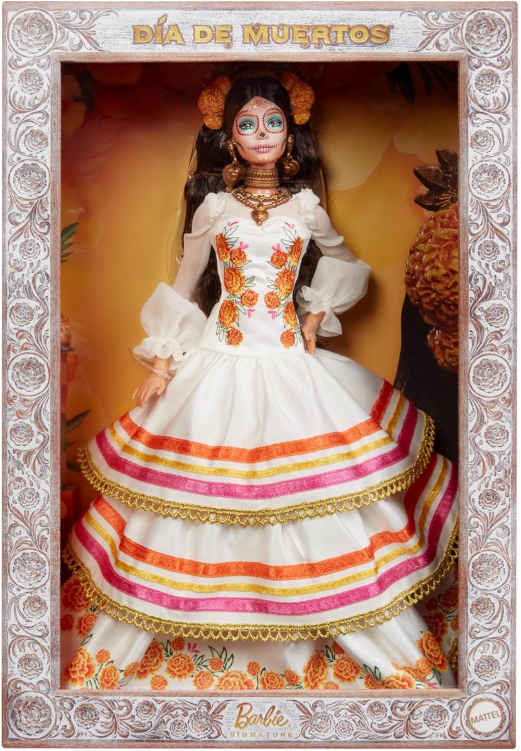 Barbie Signature Dia De Muertos 2025 -  Puppe in einem cremefarbenen Rüschenkleid