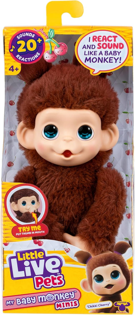 Little Live Pets - My Baby Monkey Minis Brown Cherri, Kuscheltier