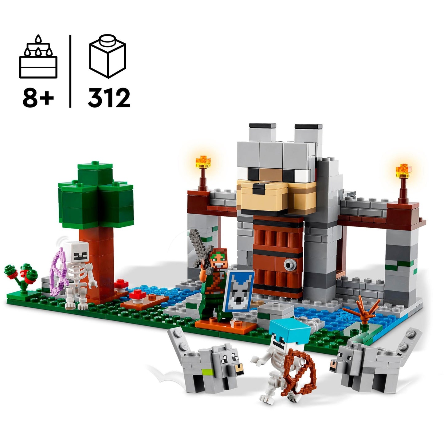 LEGO 21261 Minecraft Die Wolfsfestung, Konstruktionsspielzeug