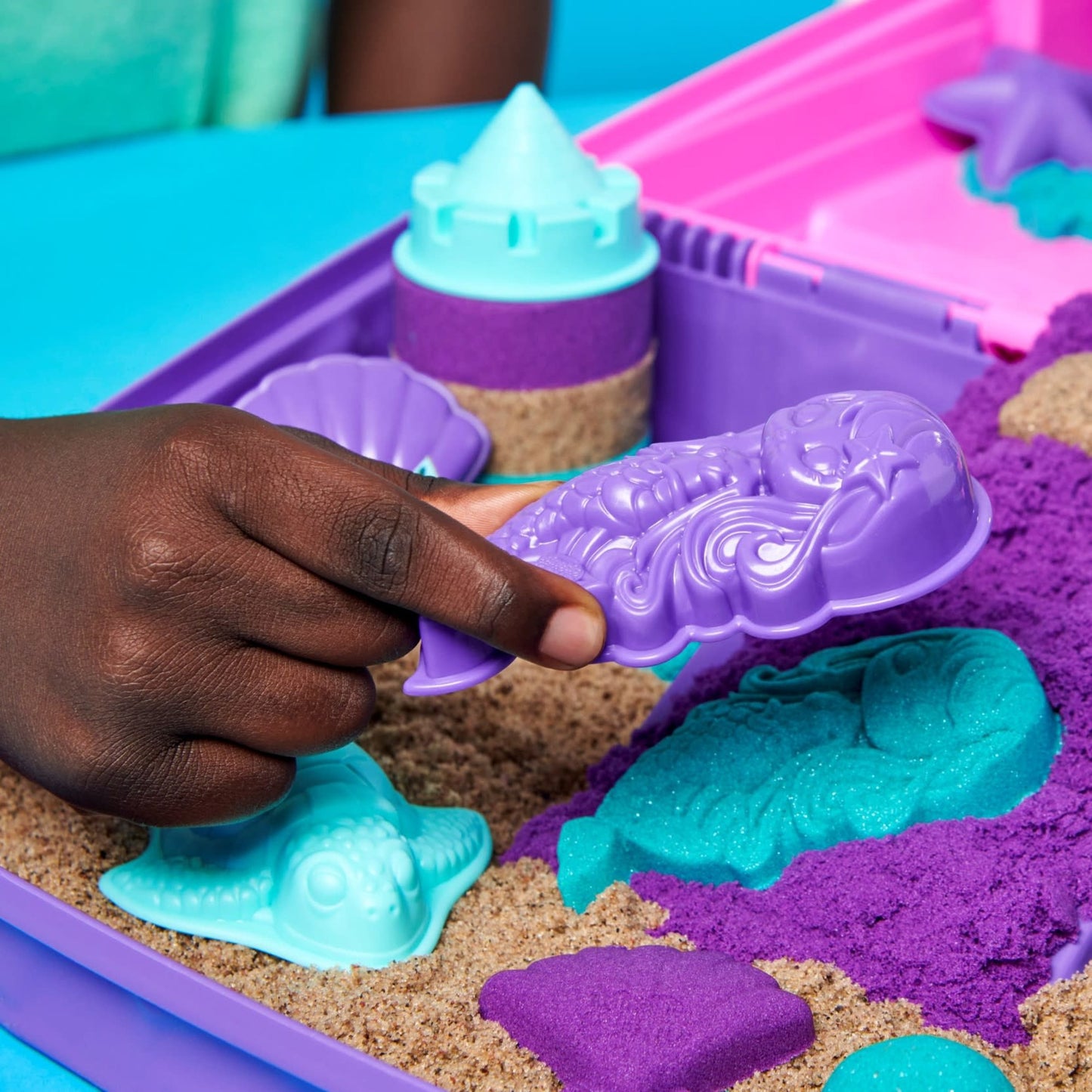 Spin Master Kinetic Sand - Meerjungfrauen Koffer, Spielsand