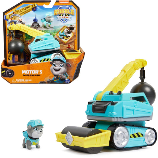 Spin Master Rubble & Crew - Abrissbirnen-Baufahrzeug mit Motor-Figur, Spielfahrzeug