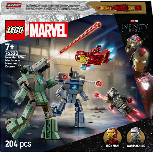 76320 Marvel Super Heroes Iron Man & War Machine vs. Hammer-Drohnen, Konstruktionsspielzeug