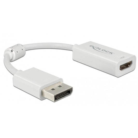 DeLOCK Adapter DisplayPort > HDMI 4K 60Hz mit HDR Funktion passiv (weiss, 10cm)