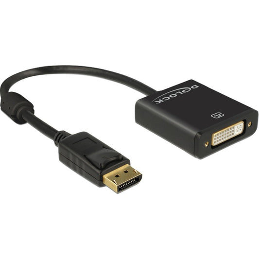 DeLOCK Adapter DisplayPort 1.2 > DVI Buchse 4K (schwarz, 20cm)