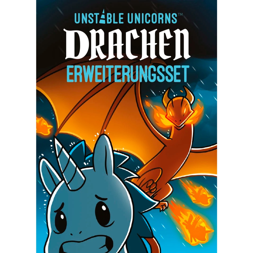 Asmodee Unstable Unicorns - Drachen Erweiterungsset, Kartenspiel