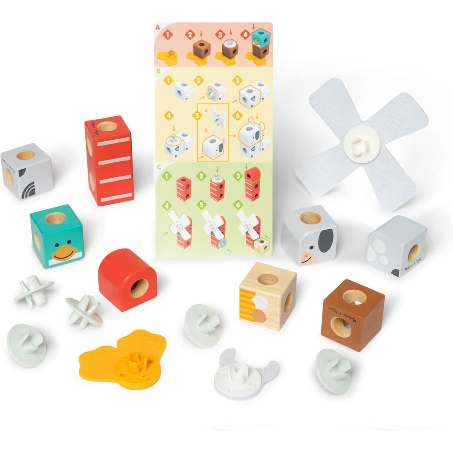 Melissa & Doug - Blockables Bauernhoffreunde Set, Konstruktionsspielzeug