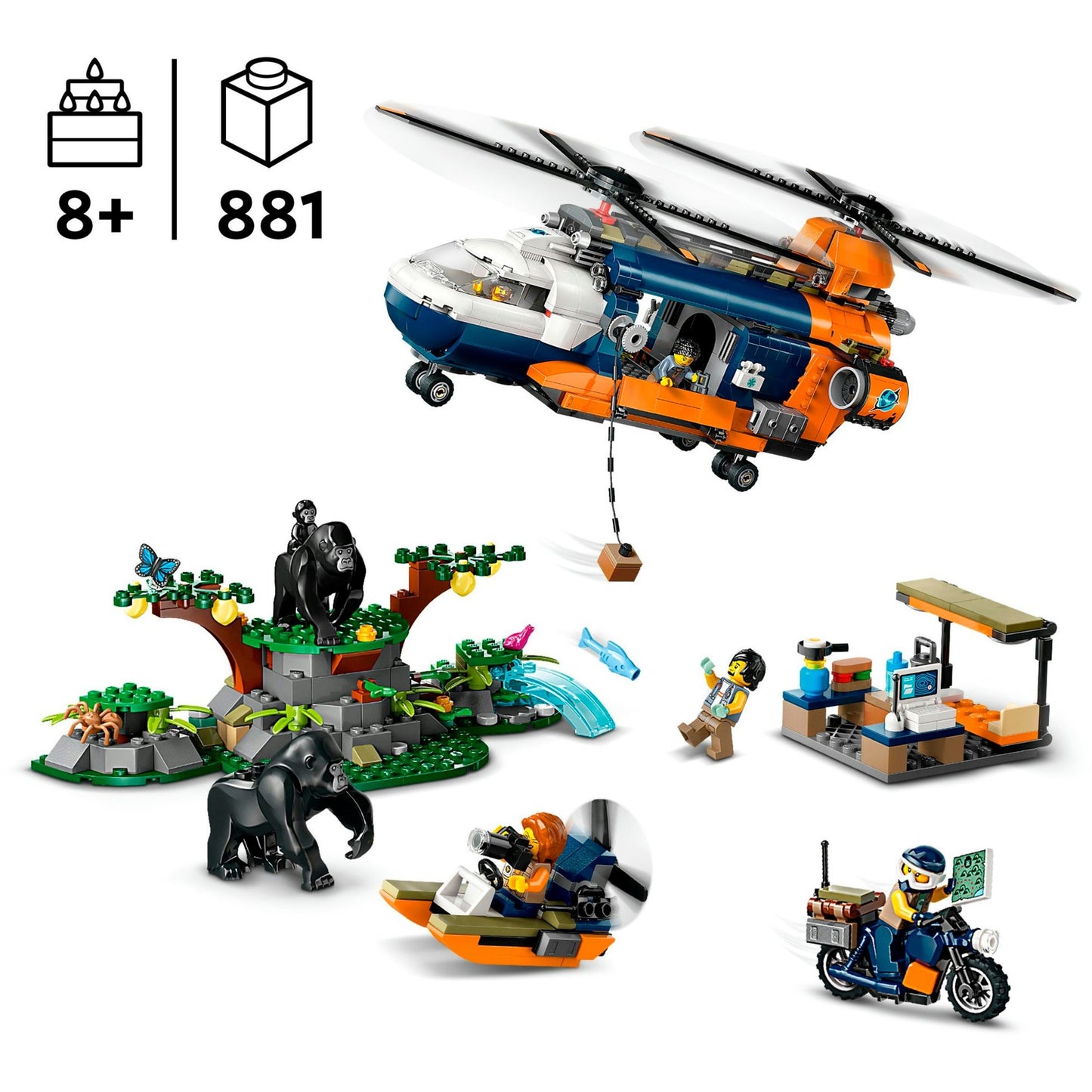 LEGO 60437 City Dschungelforscher-Hubschrauber, Konstruktionsspielzeug