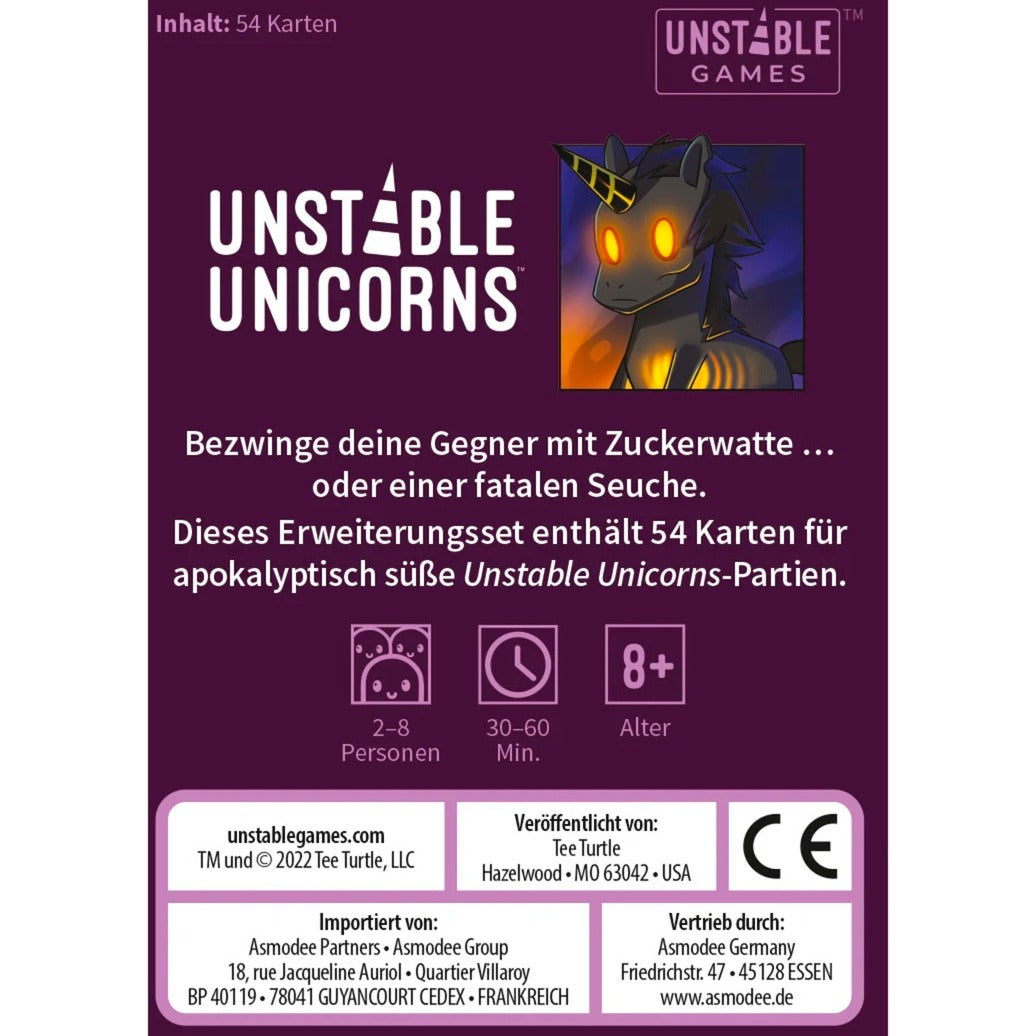 Asmodee Unstable Unicorns - Regenbogen-Apokalypse Erweiterungsset, Kartenspiel