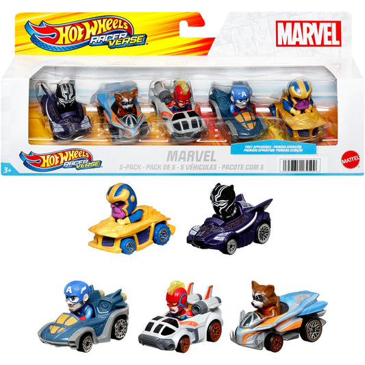 Hot Wheels Racerverse Marvel 5er-Pack, Spielfahrzeug