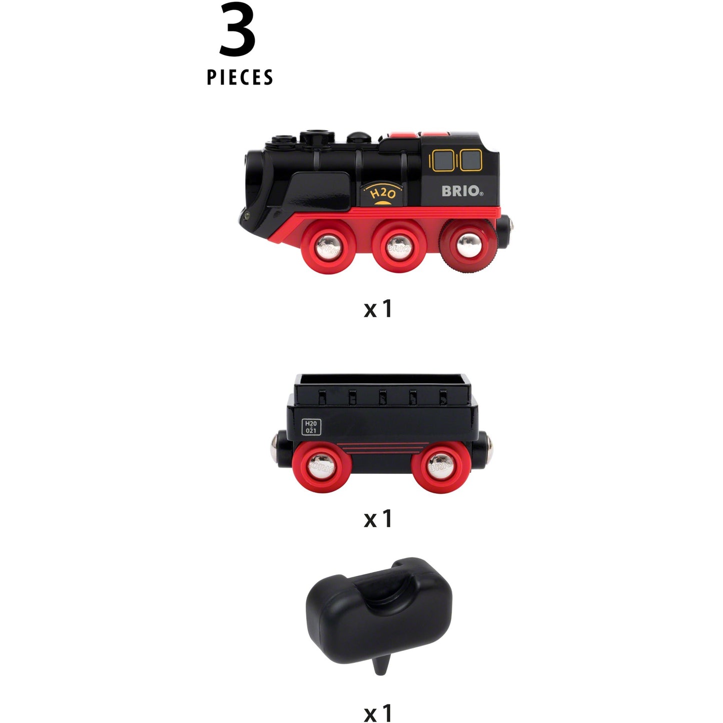 BRIO Batterie-Dampflok mit Wassertank (schwarz/rot)