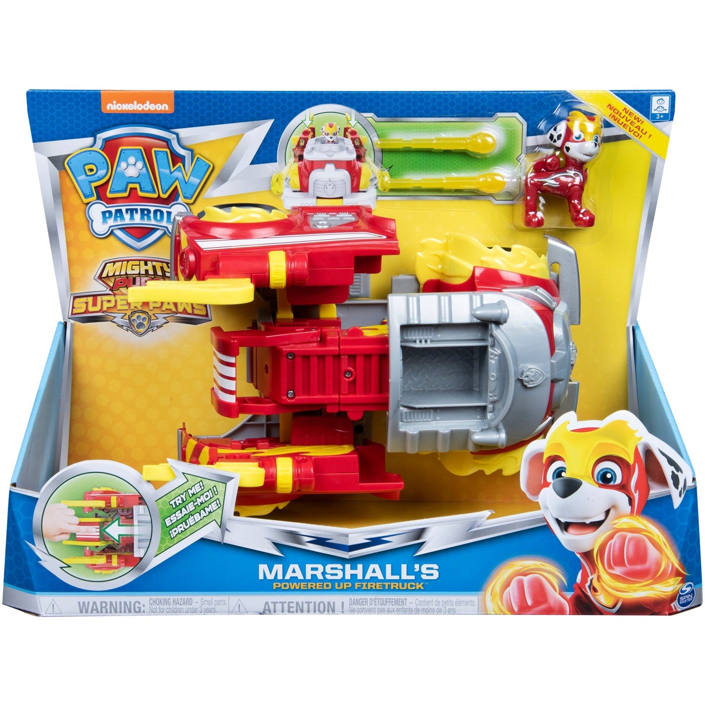 Spin Master Paw Patrol, Mighty Pups Super Paws - Marshalls Powered Up Fahrzeug, Spielfahrzeug