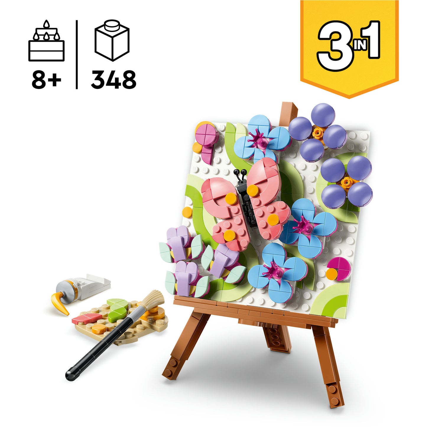 31390 Creator 3-in-1 Deko-Blumengemälde, Konstruktionsspielzeug