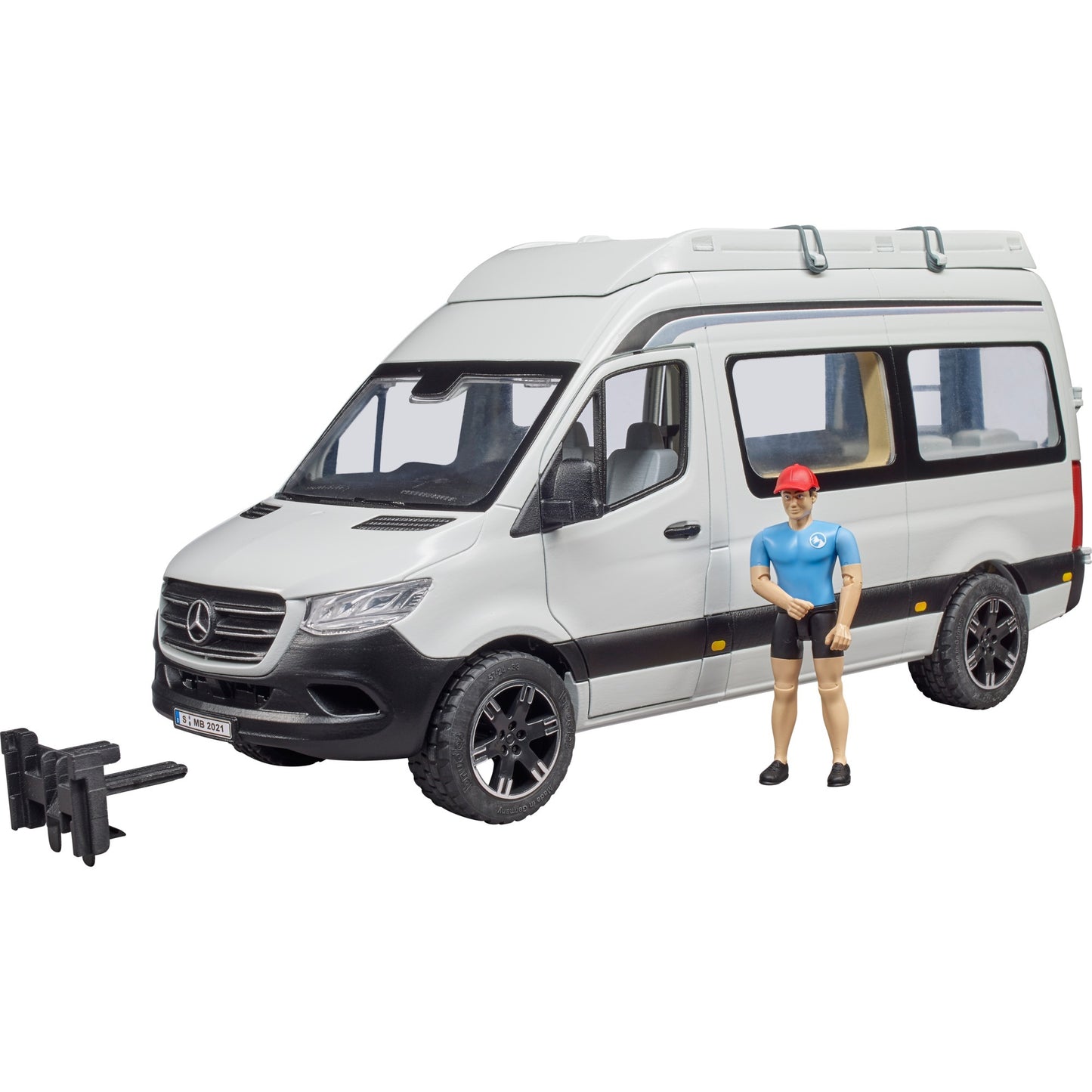 BRUDER Mercedes Benz Sprinter Camper mit Fahrer (weiss/schwarz)