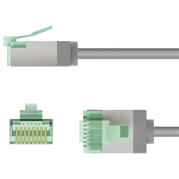 Goobay Ultraflexibles Cat.8.1 Patchkabel slim, U/FTP (grau, 5 Meter, extrakurze Stecker)