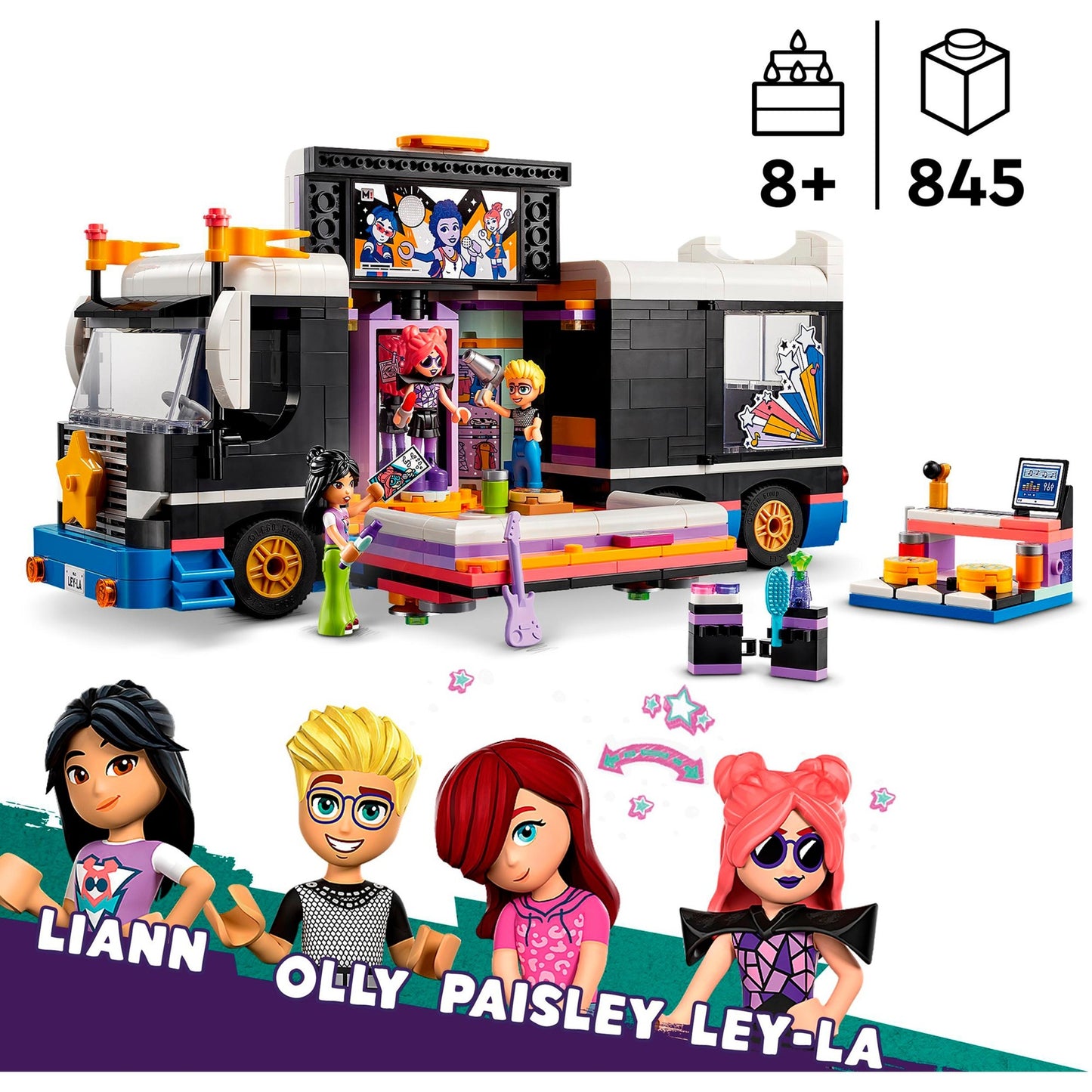 LEGO 42619 Friends Popstar-Tourbus, Konstruktionsspielzeug