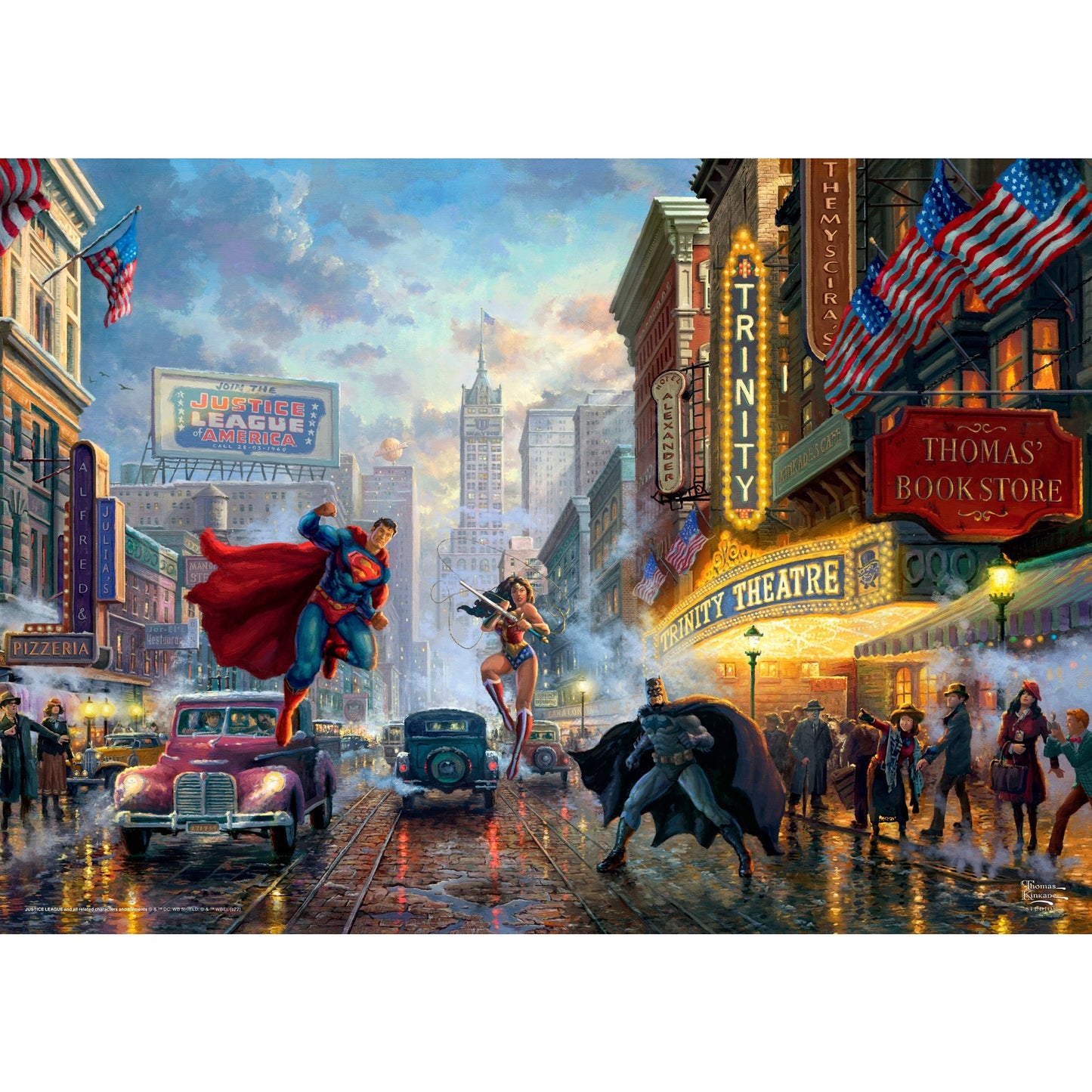 Schmidt Spiele Thomas Kinkade Studios: DC - Batman, Superman and Wonder Woman ? The Trinity (1000 Teile)