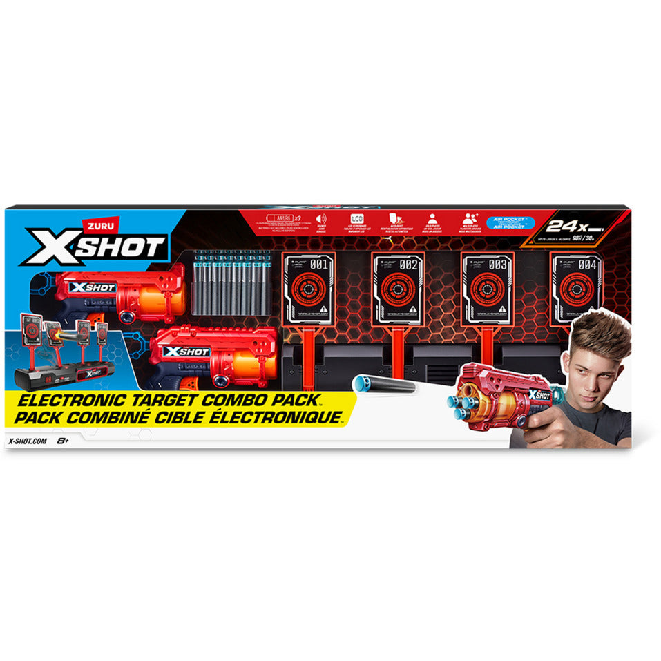 XSHOT Interaktive Zielscheibe & Fury 4 2er Pack, Dartblaster