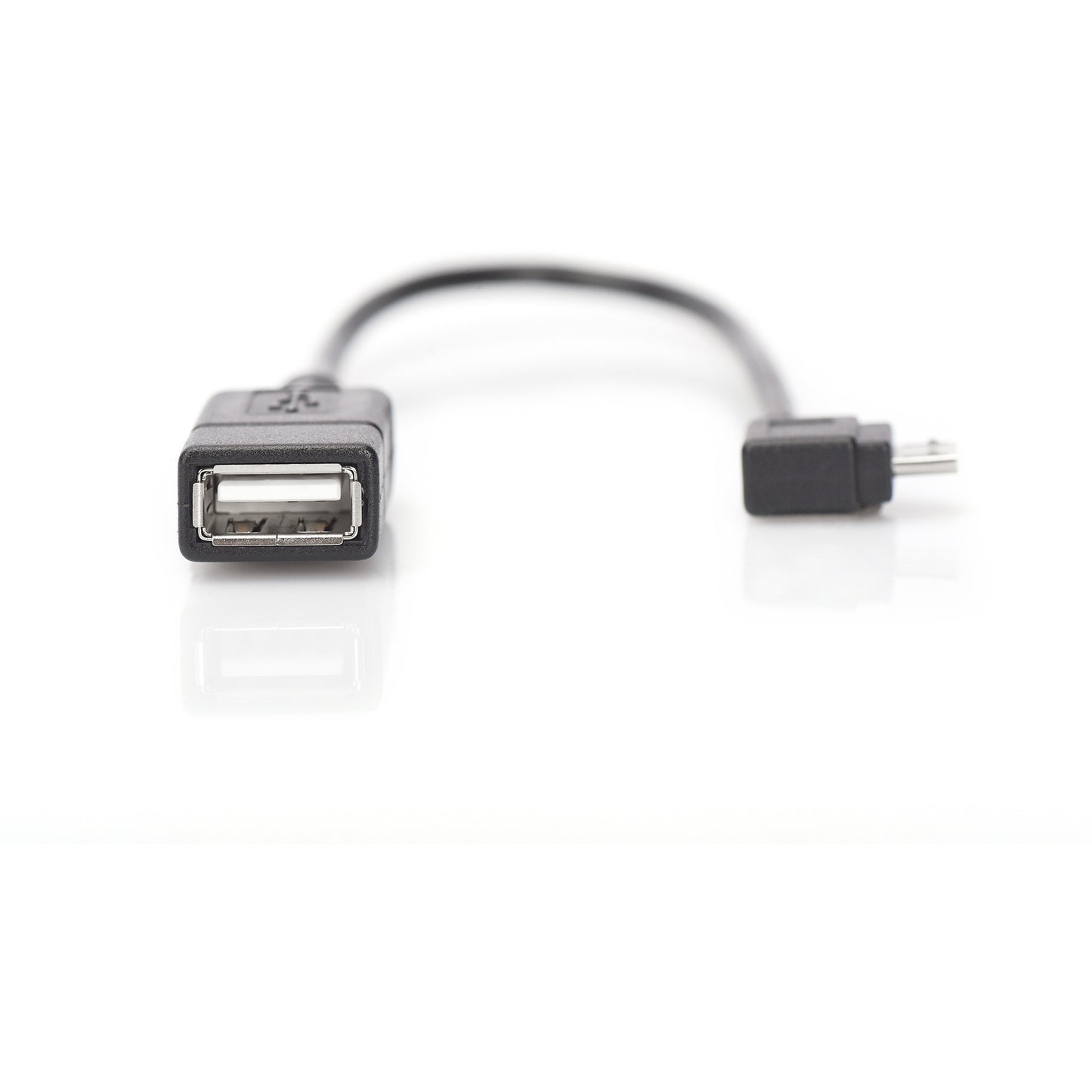USB 2.0 Adapter, Micro USB Stecker 90° > USB-A Buchse