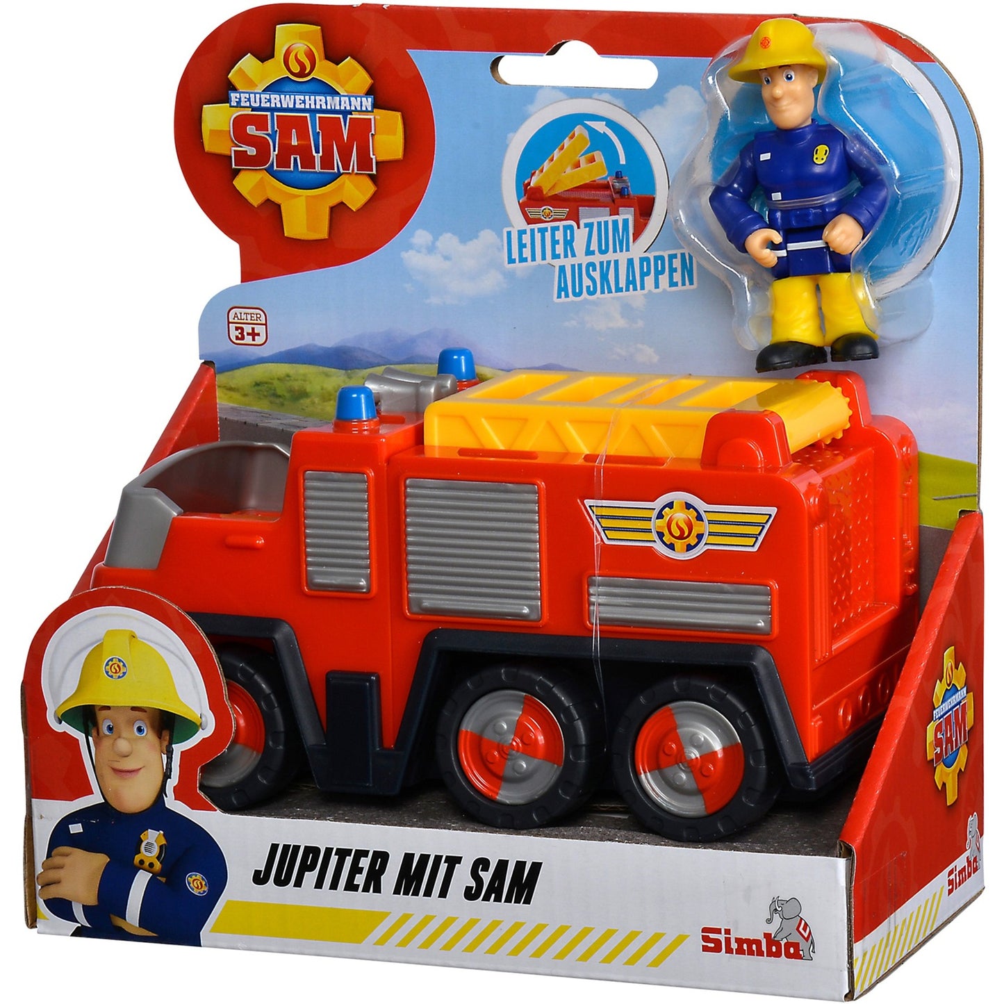 Simba Feuerwehrmann Sam Jupiter mit Sam Figur (rot/gelb)