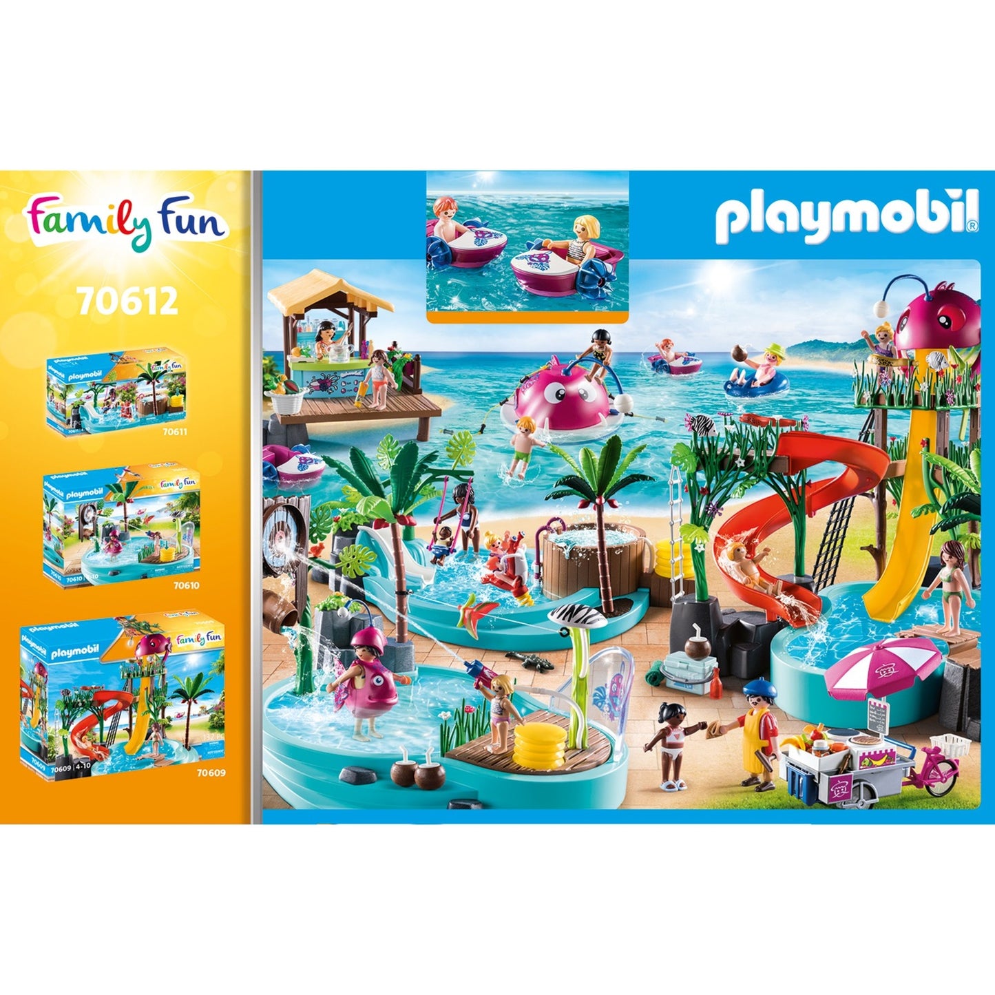 PLAYMOBIL 70612 Family Fun Paddleboot-Verleih mit Saftbar, Konstruktionsspielzeug