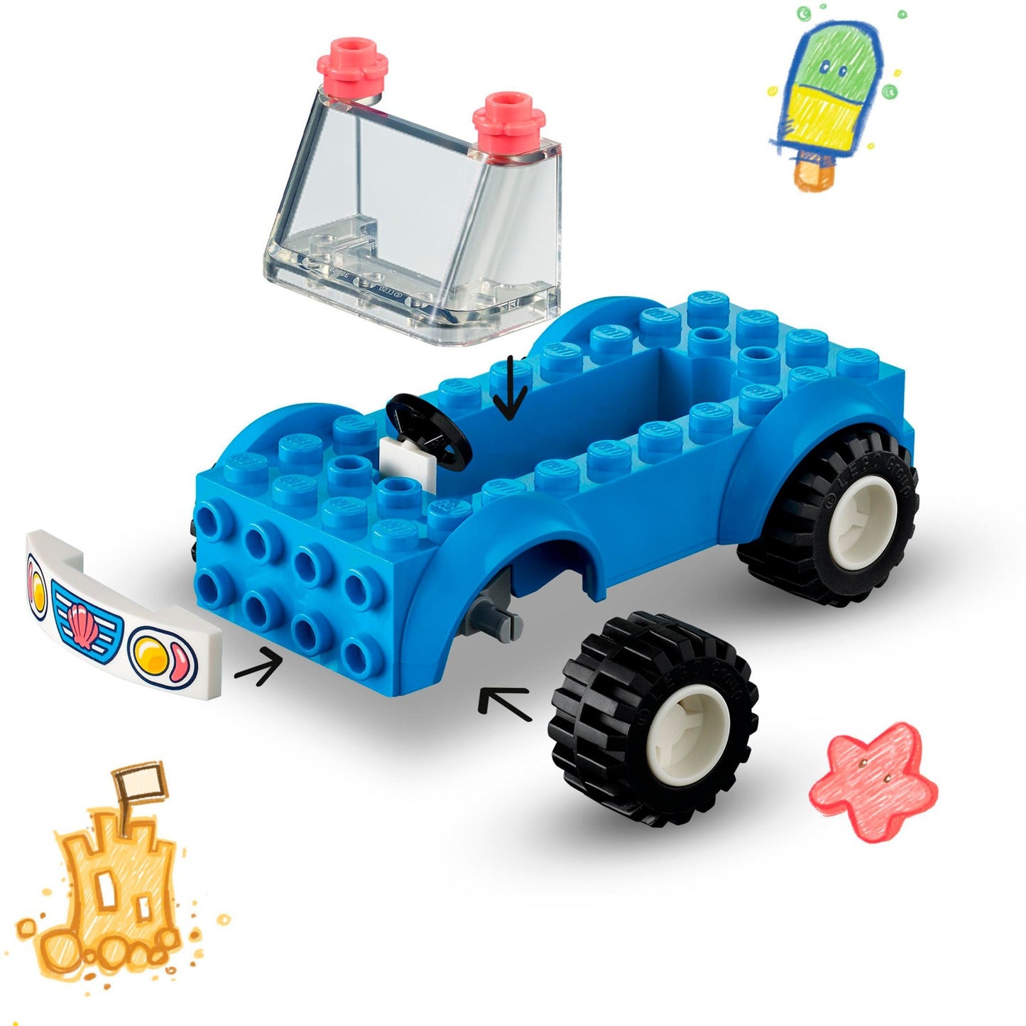 LEGO 41725 Friends Strandbuggy-Spaß, Konstruktionsspielzeug