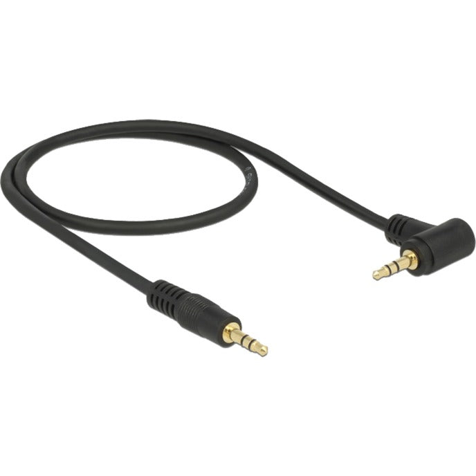 DeLOCK Audiokabel Klinke 3,5mm Stecker > 3,5mm Stecker (schwarz, 1 Meter, abgewinkelt)