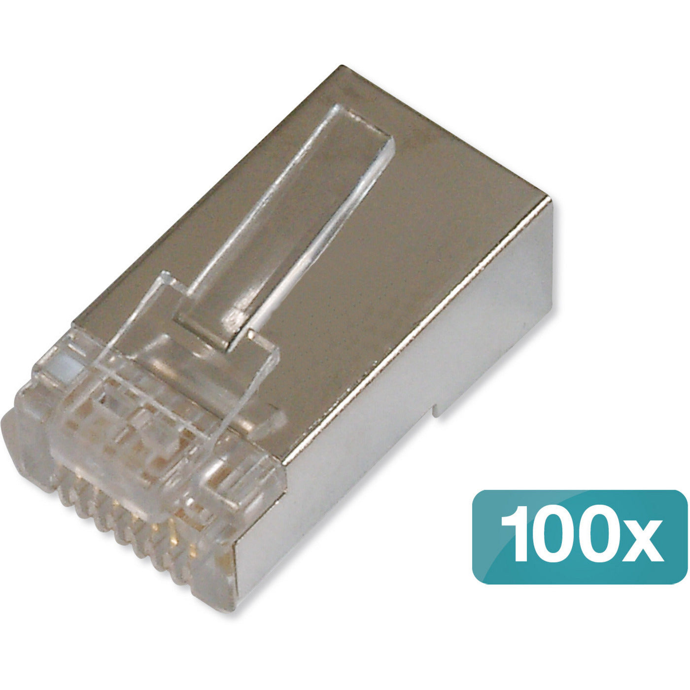 CAT.6 Modularstecker für Rundkabel, geschirmt, 100 Stück