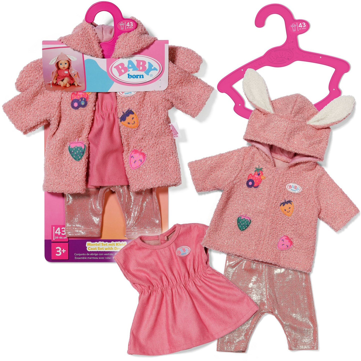 BABY born Mantel Set mit Kleid 43cm, Puppenzubehör