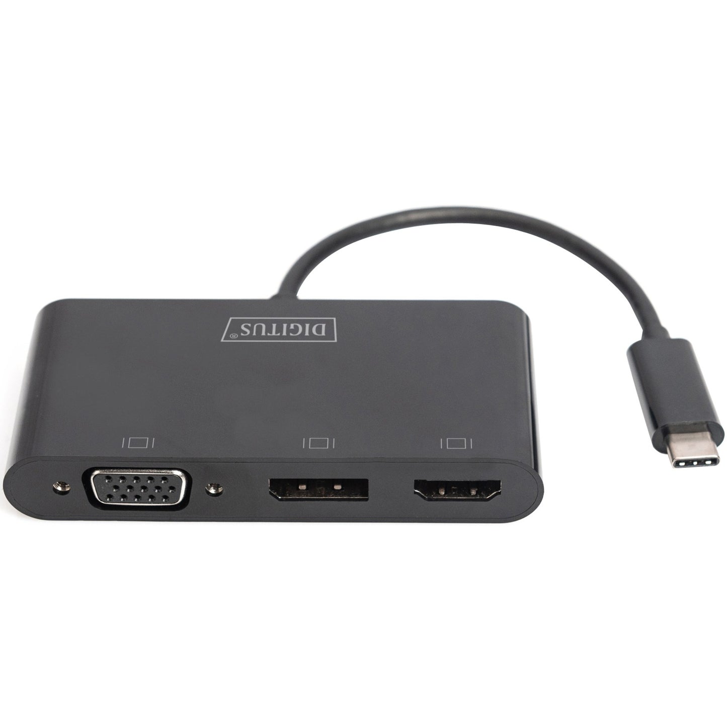 Digitus USB Adapter, USB-C Stecker > VGA + HDMI + DisplayPort Buchse (schwarz)