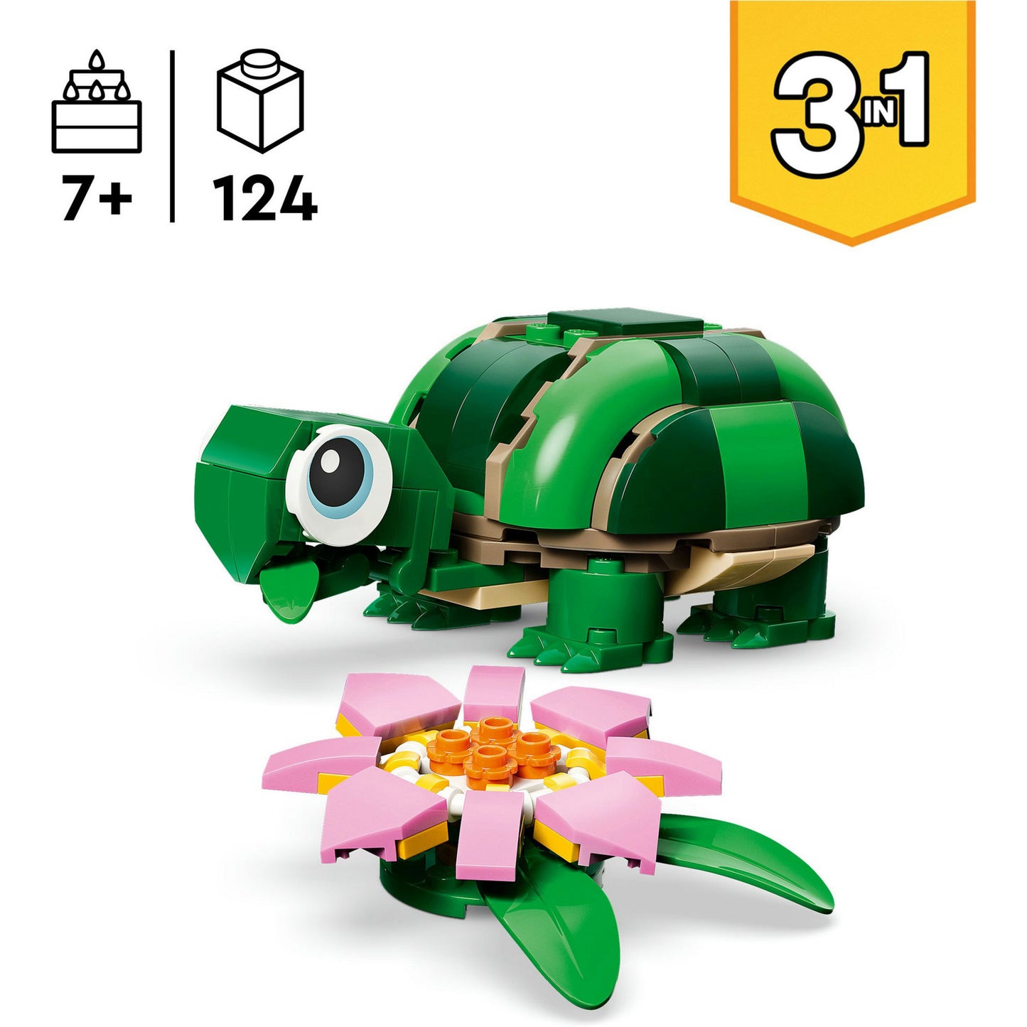 31377 Creator 3-in-1 Schildkröte mit Seerose, Konstruktionsspielzeug