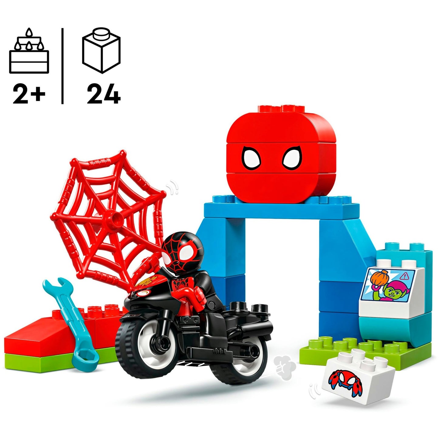 LEGO 10424 DUPLO Marvel Spins Motorrad-Abenteuer, Konstruktionsspielzeug