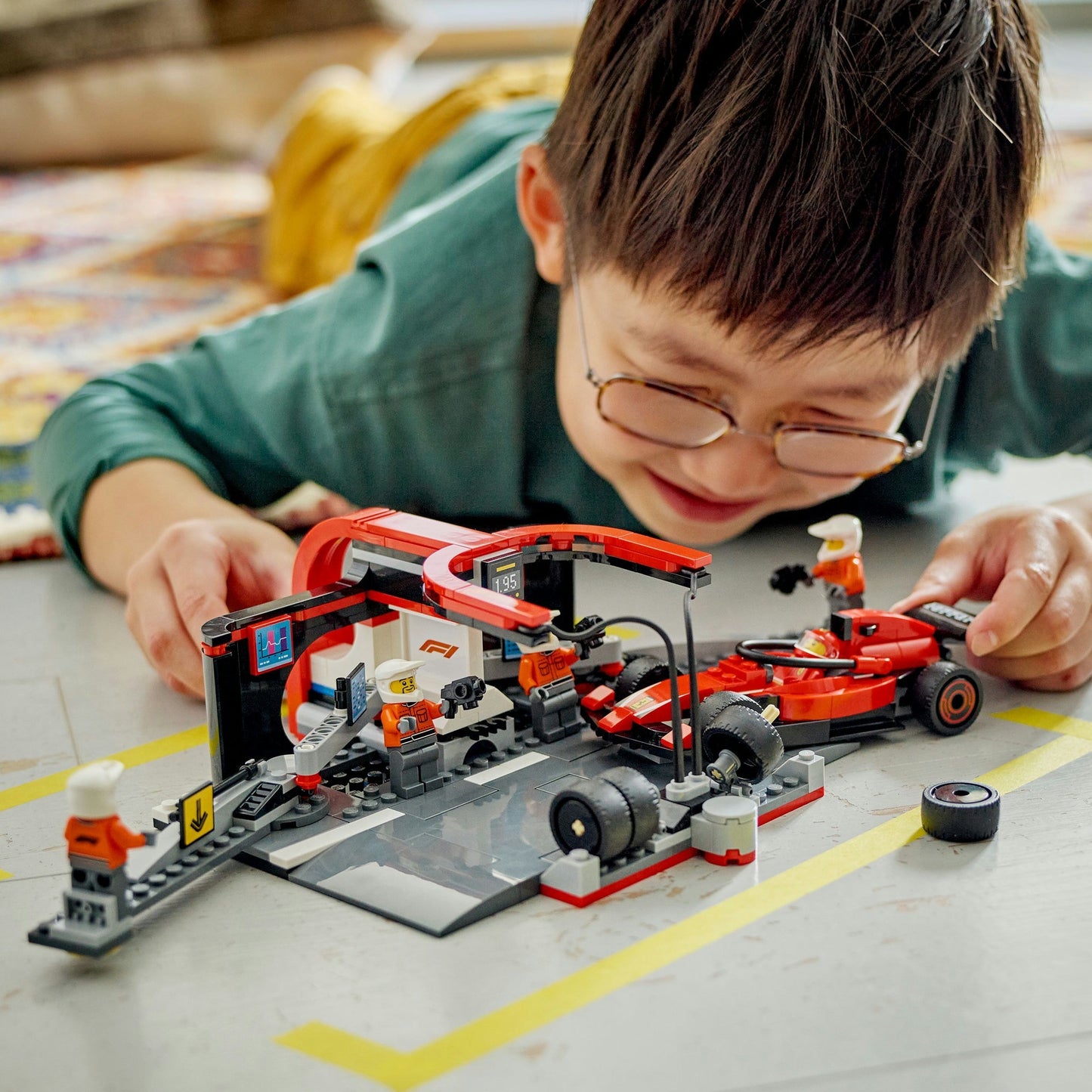 60443 City F1 Boxenstopp mit Boxencrew und Ferrari Flitzer, Konstruktionsspielzeug