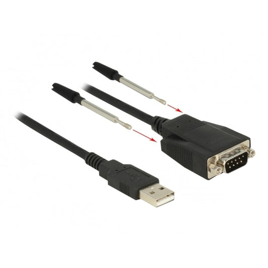 DeLOCK USB 2.0 Adapter, USB-A Stecker > Seriell RS-232 Stecker (schwarz, 35cm, ESD Überspannungsschutz)