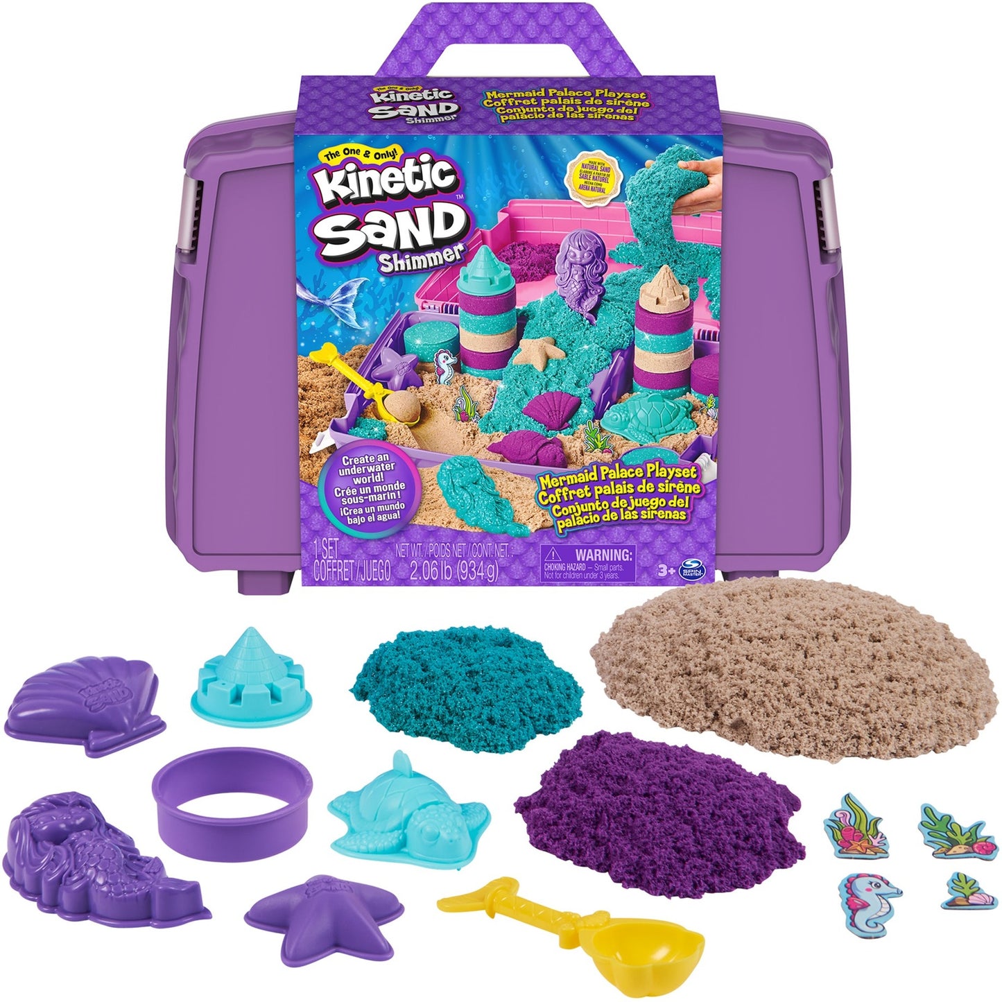 Spin Master Kinetic Sand - Meerjungfrauen Koffer, Spielsand