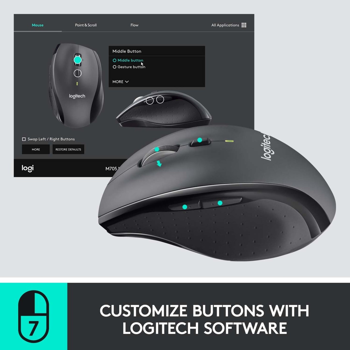 Logitech Wireless Mouse M705 (anthrazit)