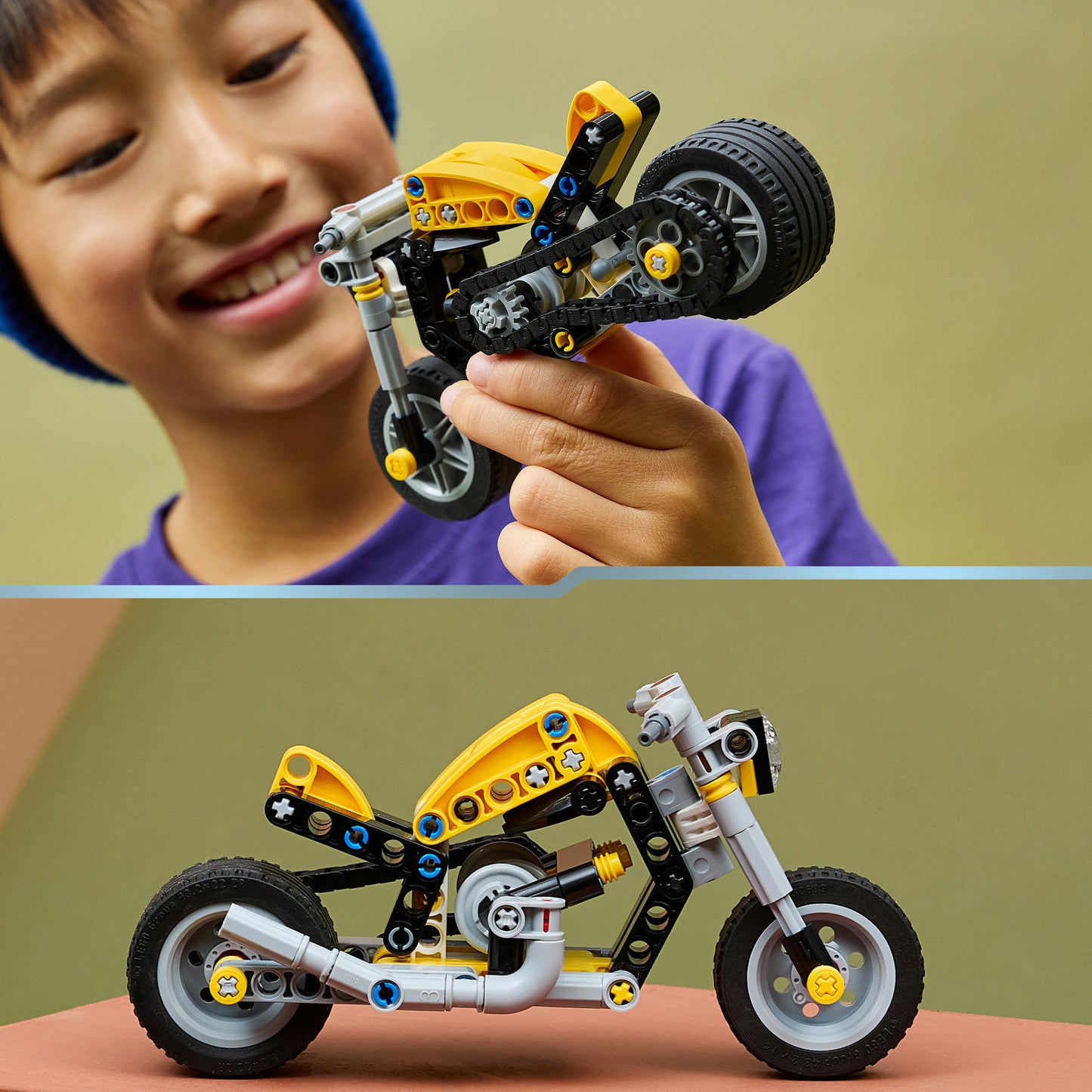 42225 Technic Gelbes Motorrad, Konstruktionsspielzeug