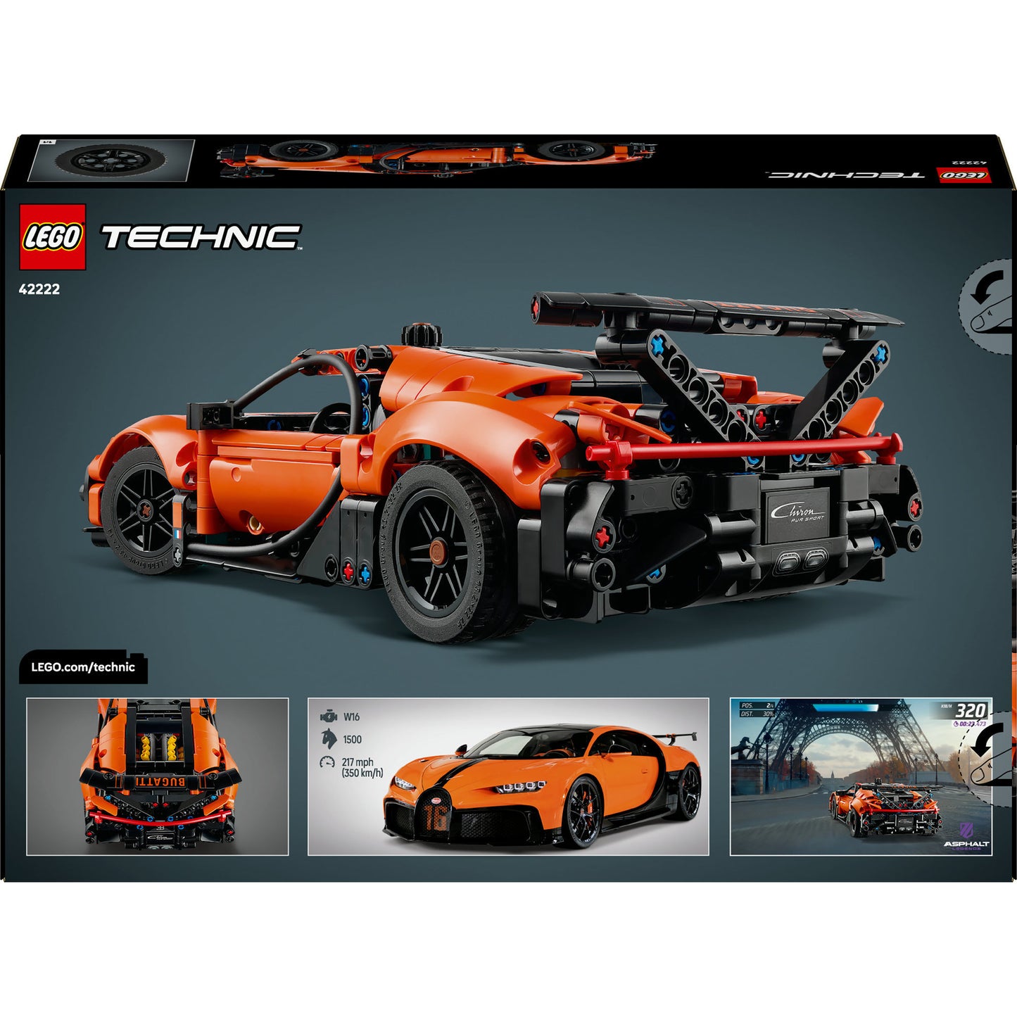 42222 Technic Bugatti Chiron Pur Sport Hypercar, Konstruktionsspielzeug