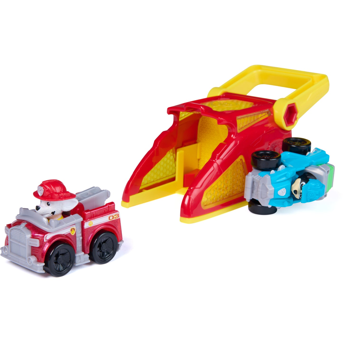 Paw Patrol - Pup Squad Launcher mit Marshall und Rex Fahrzeugen, Spielfahrzeug