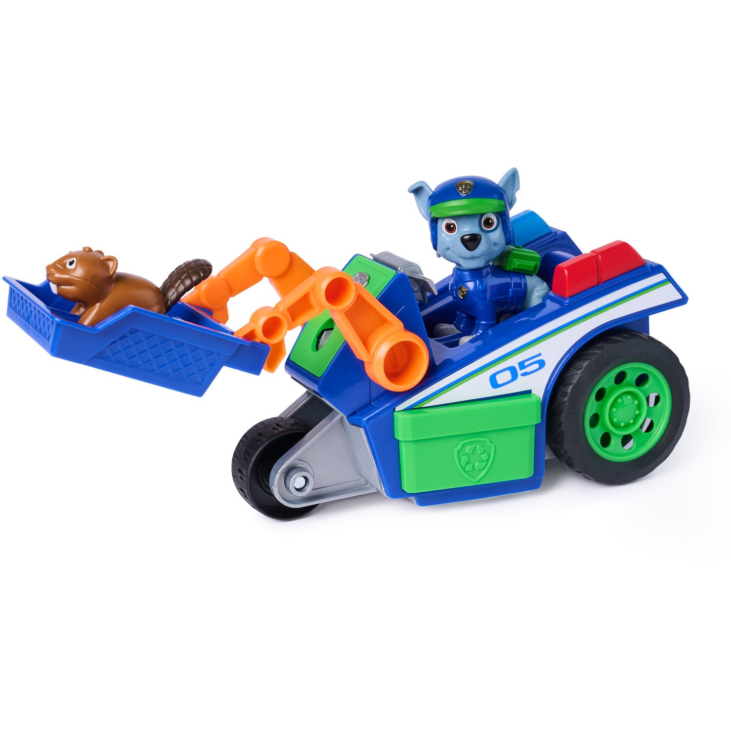 Paw Patrol - Search & Rescue: Rockys Recycling-Fahrzeug mit 2 Figuren, Spielfahrzeug