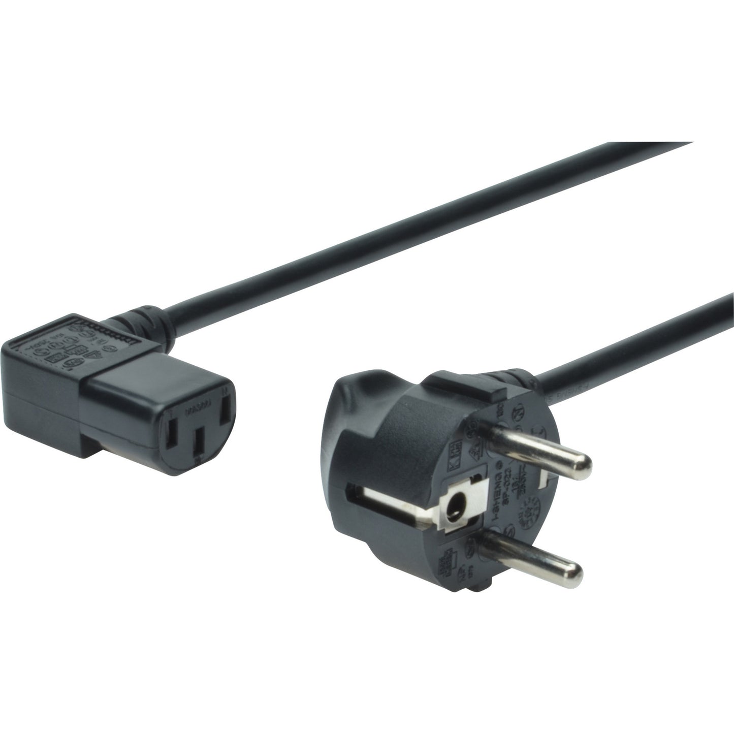 Netzanschlusskabel, um 90° abgewinkelt