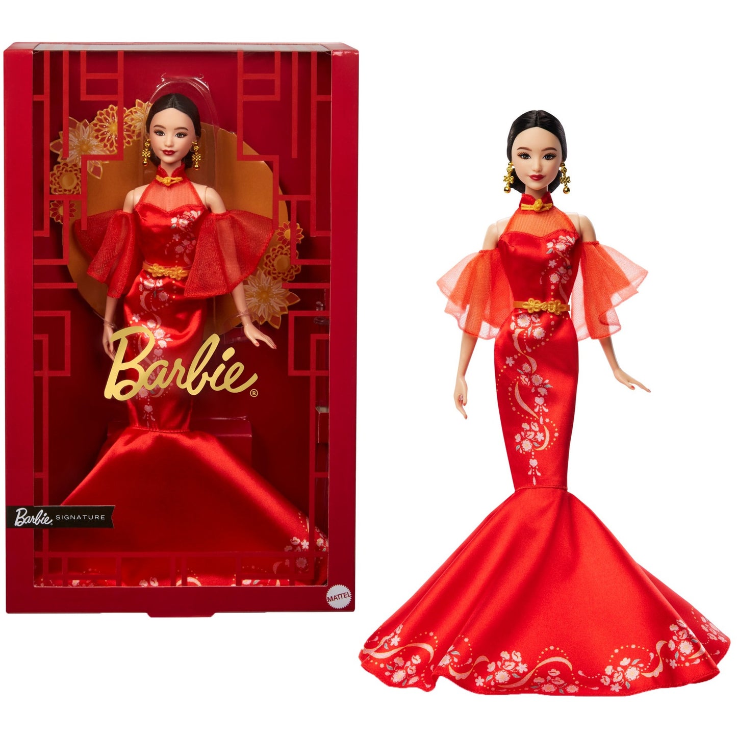Barbie Signature Lunar New Year mit Qipao und goldenen Accessories, Puppe