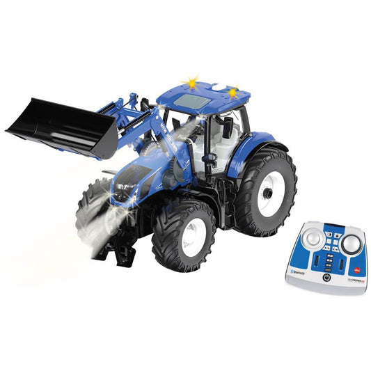 SIKU CONTROL32 New Holland T7.315 mit Frontlader und Bluetooth-Fernsteuermodul (blau/schwarz, 1:32)