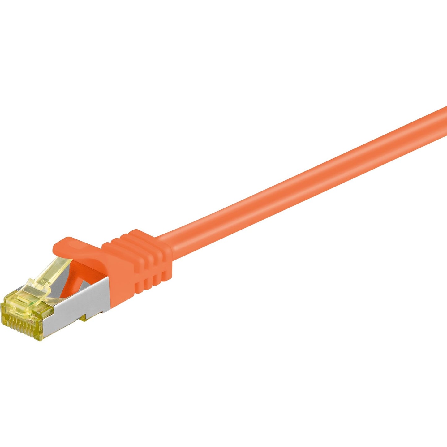 Goobay Patchkabel RJ-45 SFTP, mit Cat 7 Rohkabel (orange, 25cm, 500 MHz)