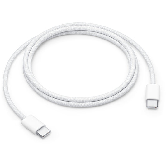 Apple USB 2.0 Ladekabel, USB-C Stecker > USB-C Stecker (weiss, 1 Meter, gesleevt, Laden mit bis zu 60 Watt)